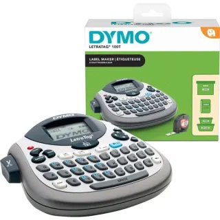 Dymo LetraTag LT-100T, Beschriftungsgerät (silber, mit QWERTZ-Tastatur)