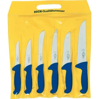 DICK ErgoGrip Messersatz, 6-teilig (blau, Block-, Stech-, Sortier-, Ausbeinmesser)