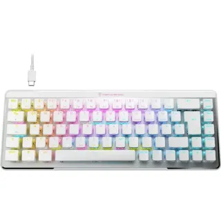 Turtle Beach Vulcan II Mini Air, Gaming-Tastatur (weiß/aluminium, DE-Layout, TITAN II Optical Red)