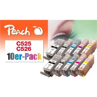 Peach Tinte PI100-309 (10er-Pack) (kompatibel zu Canon PGI-525/CLI-526)