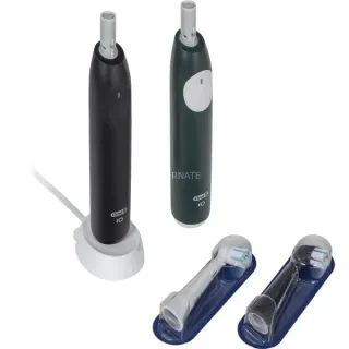 Oral-B iO Series 2 + 2. Handstück Night Black/Forest Green, Elektrische Zahnbürste (dunkelgrün/schwarz)