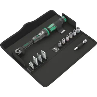 Wera Drehmomentschlüssel mit Umschaltknarre Click-Torque A6 Set 1 (schwarz/grün, Abtrieb 1/4" Sechskant)