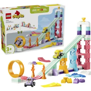 LEGO 10478 DUPLO Town Kreative Sprungschanzen mit kleinen Flitzern 3-in-1-Set, Konstruktionsspielzeug