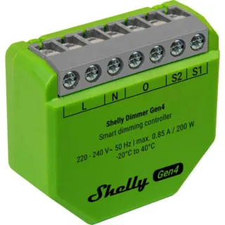 Shelly Dimmer Gen4 (grün, Multi-Protokoll-Konnektivität)