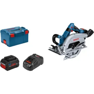 Bosch Professional PRO Akku-Handkreissäge BITURBO GKS 18V-70 L Professional (blau/schwarz, 2x Li-Ion Akku ProCORE18V 5,5Ah, in L-BOXX)