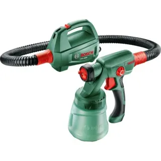 Bosch Professional Farbsprühsystem PFS 2000, Sprühpistole (grün/schwarz, 440 Watt, Düse für Lackfarben + Düse für Wandfarbe)