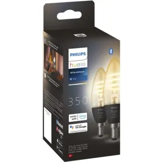 Philips HUE White Ambiance Filament E14 Kerzenform Doppelpack 350, LED-Lampe (ersetzt 30 Watt)