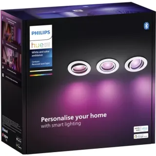 Philips HUE White & Color Ambiance Centura Einbauspot 3er-Pack, LED-Leuchte (weiß, rund)