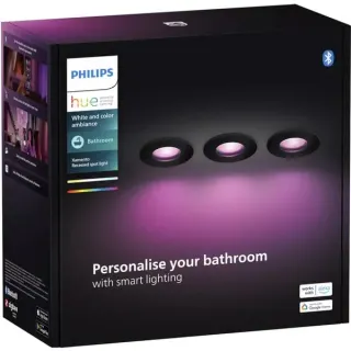 Philips HUE White & Color Ambiance Xamento Einbauspot 3er-Set, LED-Leuchte (schwarz, rund)
