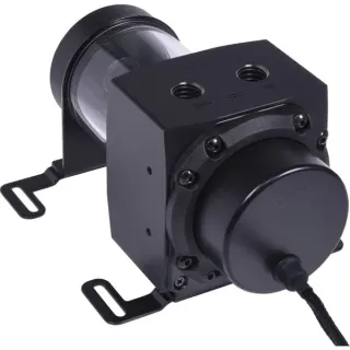 Alphacool Core 100 Aurora Reservoir Acetal/Acryl mit VPP Apex Pumpe (schwarz, Ausgleichsbehälter mit Pumpe)