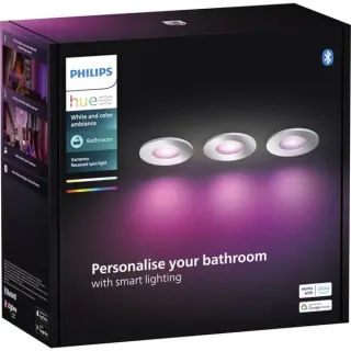 Philips HUE White & Color Ambiance Xamento Einbauspot 3er-Set, LED-Leuchte (silber, rund)