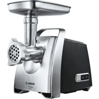 Bosch Home Fleischwolf ProPower MFW68660 (silber/schwarz, 800 Watt, Fruchtpressen-, Schnitzler-, Wurstfüller- und Kebbe-Aufsatz)