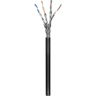 goobay Patchkabel Outdoor Cat.6 SFTP (schwarz, 100 Meter, doppelt geschirmt)