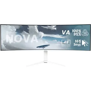 Arozzi Nova 49TUW165, Gaming-Monitor (124.5 cm (49 Zoll), weiß, UWQHD, VA, Curved, HDMI, DP, USB-C, USB-Hub, 165Hz Panel)