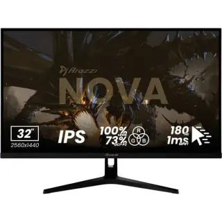 Arozzi Nova 32T2K180, Gaming-Monitor (80 cm (31.5 Zoll), schwarz, QHD, IPS, HDMI, DP, Lautsprecher, 180Hz Panel)