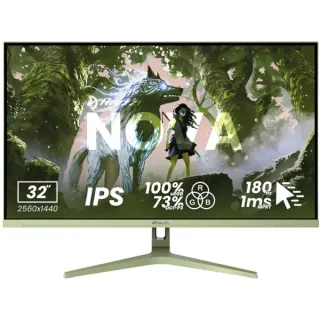 Arozzi Nova 32T2K180, Gaming-Monitor (80 cm (31.5 Zoll), grün, QHD, IPS, HDMI, DP, Lautsprecher, 180Hz Panel)