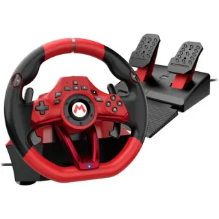 HORI Mario Kart Racing Wheel Pro Deluxe, Simulatoren-Set (rot/schwarz, für Nintendo Switch 2 / Switch / Switch OLED / PC)