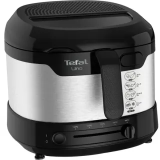 Tefal Fritteuse Uno M Edelstahl FF215D (edelstahl/schwarz, 1.600 Watt, Ölbehälter 1,8 Liter)