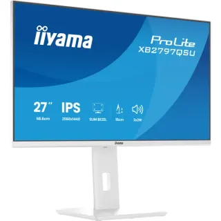 iiyama ProLite XB2797QSU-W1, LED-Monitor (68.5 cm (27 Zoll), weiß (matt), QHD, IPS, HDMI, DP, USB-Hub, Ergonomischer Standfuß)