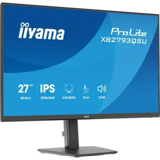 iiyama ProLite XB2793QSU-B1, LED-Monitor (68.5 cm (27 Zoll), schwarz (matt), QHD, IPS, HDMI, DP, USB-Hub, Höhenverstellung)