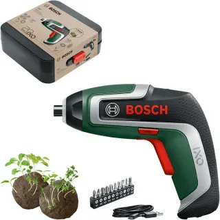 Bosch Heimwerken & Garten IXO 7 Anniversary-Set 3,6Volt, Schrauber (grün/schwarz, Li-Ionen Akku 2,0Ah, Bitsatz, Saatkugeln, Box)
