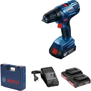 Bosch Professional Akku-Bohrschrauber GSR 180 LI Professional, 18Volt (blau/schwarz, 2x Li-Ion Akku 2,0Ah, Koffer)