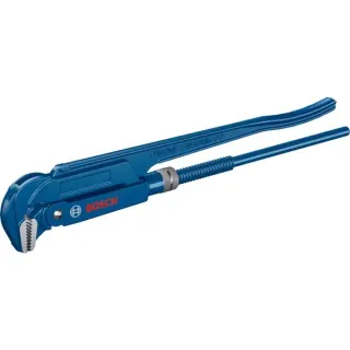 Bosch Professional Sanitär-Eckrohrzange 90° Professional 420mm, Rohr- / Wasserpumpen-Zange (blau, Greifbackenposition 90°)