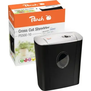 Peach Cross Cut Schredder PS500-10, Aktenvernichter (silber/schwarz)