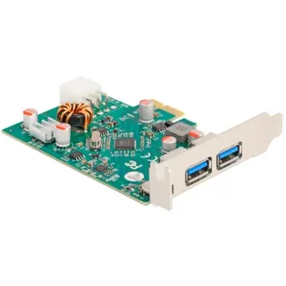DeLOCK PCIe x1 Karte zu 1x ext. USB-C PD 30W + 2 ext. USB 3.2 Gen 1, USB-Controller (6-Pin-Stromanschluss)