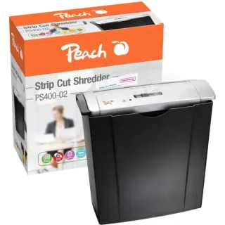 Peach Strip Cut Schredder PS400-02, Aktenvernichter (silber/schwarz)