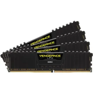 Corsair DIMM 64 GB DDR4-2666 (4x 16 GB) Quad-Kit, Arbeitsspeicher (schwarz, CMK64GX4M4A2666C16, Vengeance LPX, INTEL XMP)