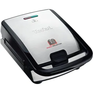 Tefal Snack Collection Set SW854D, Sandwichmaker (edelstahl/schwarz, 700 Watt, mit 4 Platten-Sets)