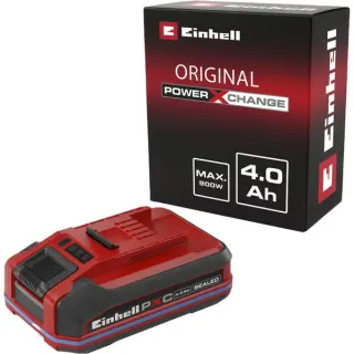EINHELL Akku Power-X-Change Plus 18Volt 4,0Ah SEALED (rot/schwarz, IP57, wasserfest, Kurzschlusssicherung)