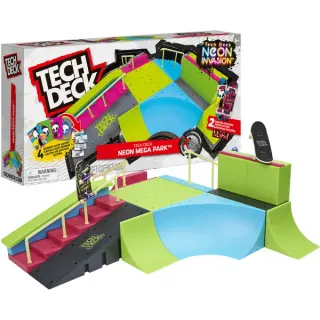 Spin Master Tech Deck - Neon Mega Park, Spielfahrzeug (mit zwei Fingerboards, X-Connect)
