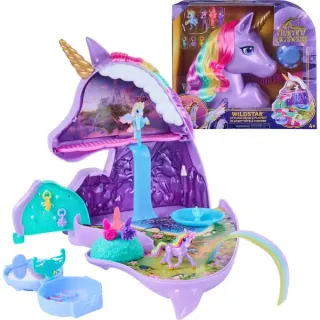Spin Master Unicorn Academy - Styling Kopf Spielset Wildstar, Schmink- und Frisierkopf
