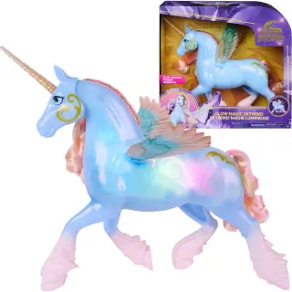 Spin Master Unicorn Academy - Glow Magic Skywind, Spielfigur (interaktives Einhorn mit Licht und Soun)