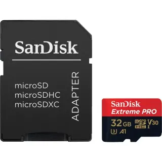 SanDisk Extreme PRO microSDHC 32 GB, Speicherkarte (UHS-I U3, Class 10, V30, A1)