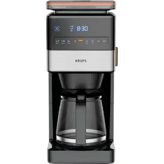 Krups Grind Aroma XL KM8428 mit Mahlwerk , Filtermaschine (schwarz/edelstahl, Glaskanne)