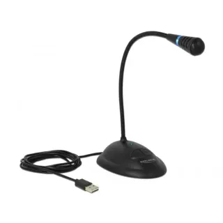 DeLOCK USB Schwanenhals Mikrofon (schwarz)
