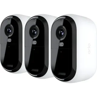 Arlo Essential 2K Outdoor Kamera, Überwachungskamera (weiß/schwarz, 3er, Set, WLAN, 4 MP)