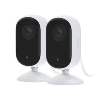 Arlo Essential 2K Indoor Kamera, Überwachungskamera (weiß/schwarz, 2er, Set, WLAN, 4 MP)
