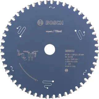 Bosch Professional EXPERT Steel Kreissägeblatt, Ø 184mm, 48Z (Bohrung 20mm, für Handkreissägen)