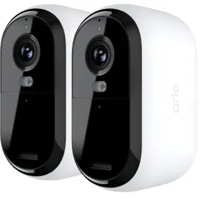 Arlo Essential 2K Outdoor Kamera, Überwachungskamera (weiß/schwarz, 2er, Set, WLAN, 4 MP)