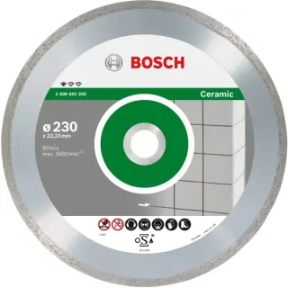 Bosch Professional Diamanttrennscheibe Standard for Ceramic, Ø 230mm (10 Stück, Bohrung 22,23mm)