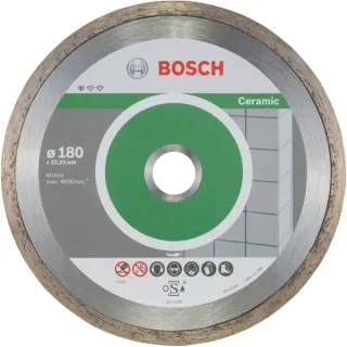 Bosch Professional Diamanttrennscheibe Standard for Ceramic, Ø 180mm (10 Stück, Bohrung 22,23mm)