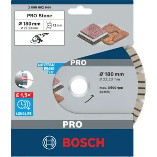 Bosch Professional PRO Stone Diamanttrennscheibe, Ø 180mm (Bohrung 22,23mm)