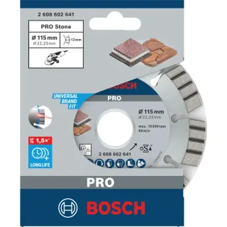 Bosch Professional PRO Stone Diamanttrennscheibe, Ø 115mm (Bohrung 22,23mm)