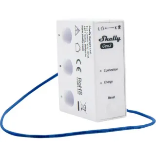 Shelly 3EM-63T Gen3, Messgerät (weiß, kompakter Energiemesser, Photovoltaik-tauglich)