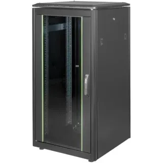Digitus Netzwerkschrank Unique Serie - 600x600 mm (BxT), IT-Schrank (schwarz, 22 Höheneinheiten)