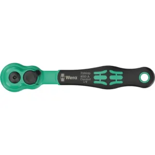 Wera 8010 A Zyklop Comfort Knarre, 1/4" (schwarz/grün, Comfort-Knarre mit Umschalthebel)